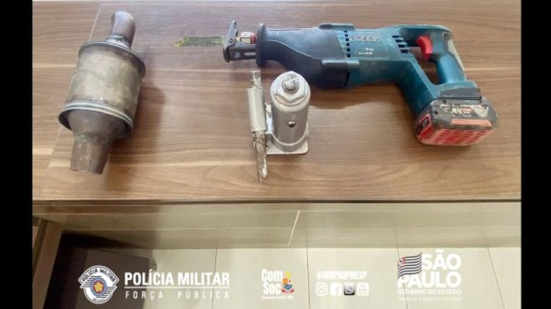 Trio é preso por furto de catalisador em frente de academia em Sumaré
