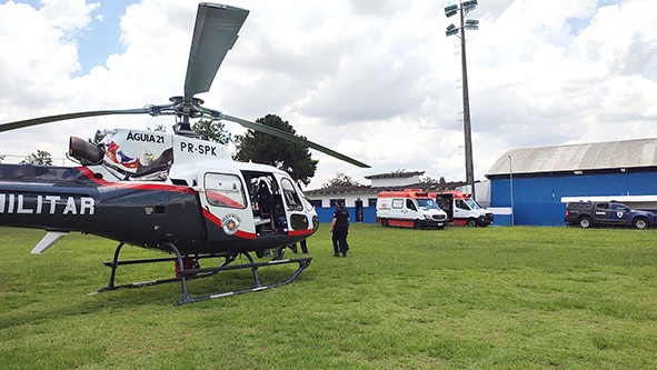 Idoso cai de telhado e é socorrido pelo helicóptero Águia em Hortolândia