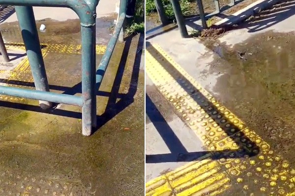 Acúmulo de água em passarela coloca moradores de Monte Mor em perigo