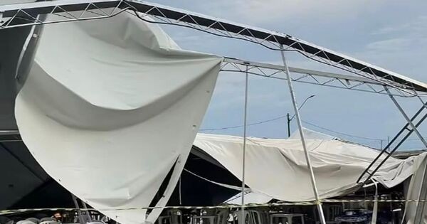 Tempestade provoca danos em estrutura do Carnaval de Paulínia e cinco ficam feridos