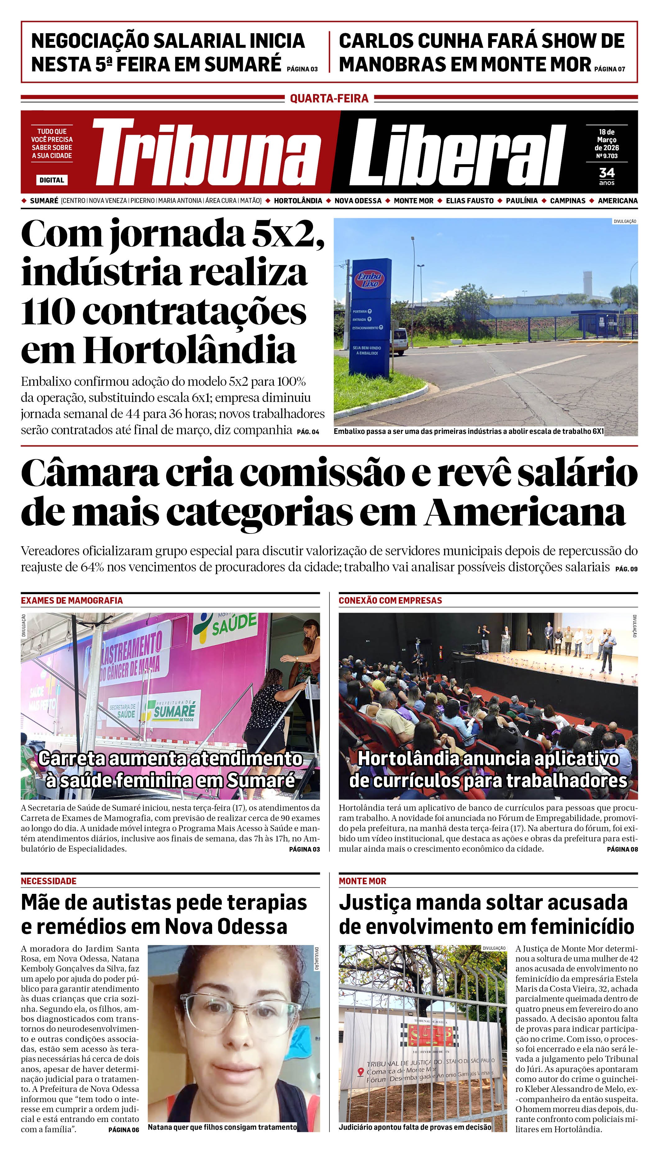 Edição de Quarta-Feira - 18-03-2026