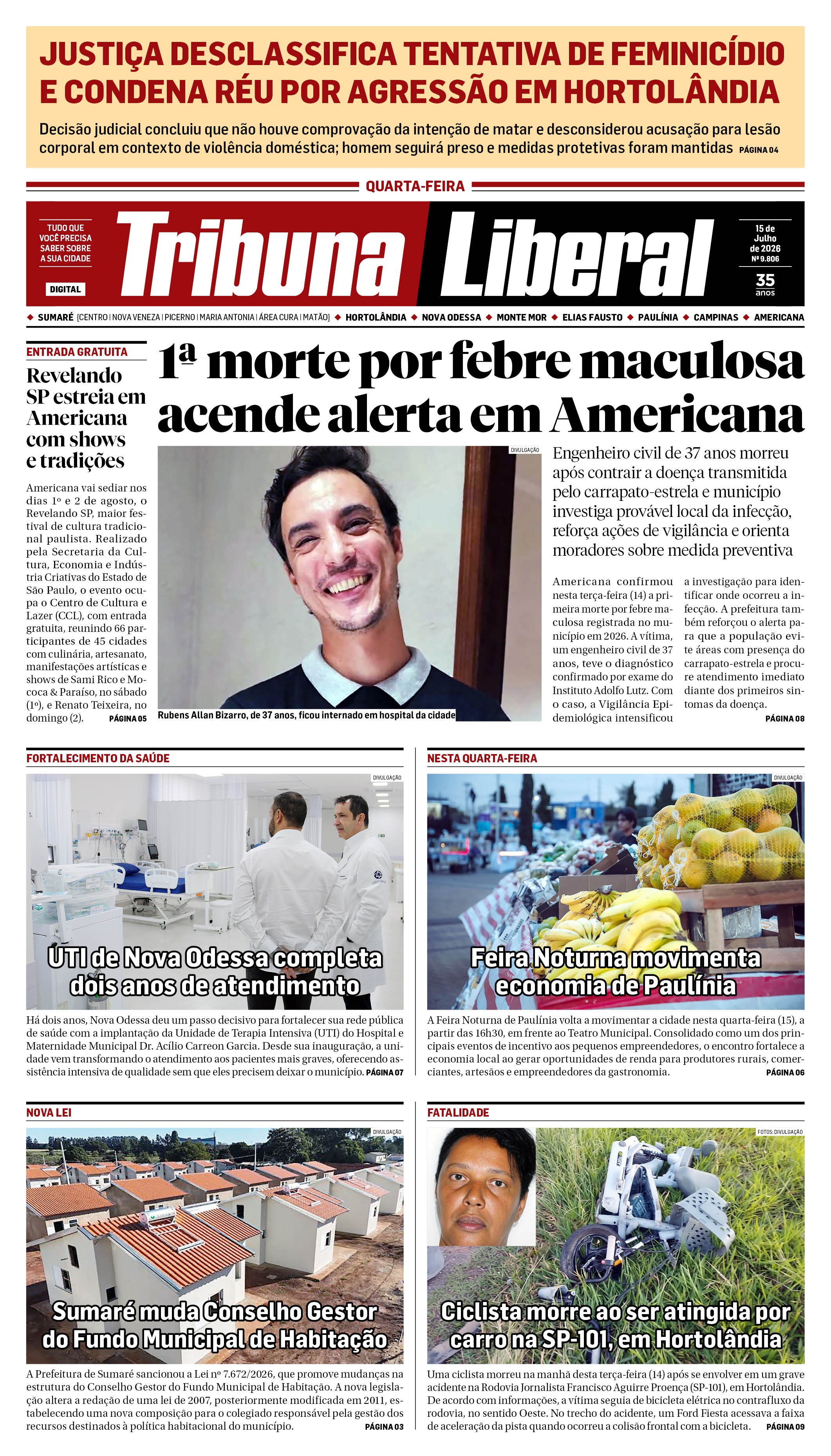Edição de Quarta-Feira - 15-07-2026